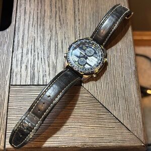 Citizen Navihawk Blue Angels First Gen C300 Vintage Watch w/ Black Leather Strap